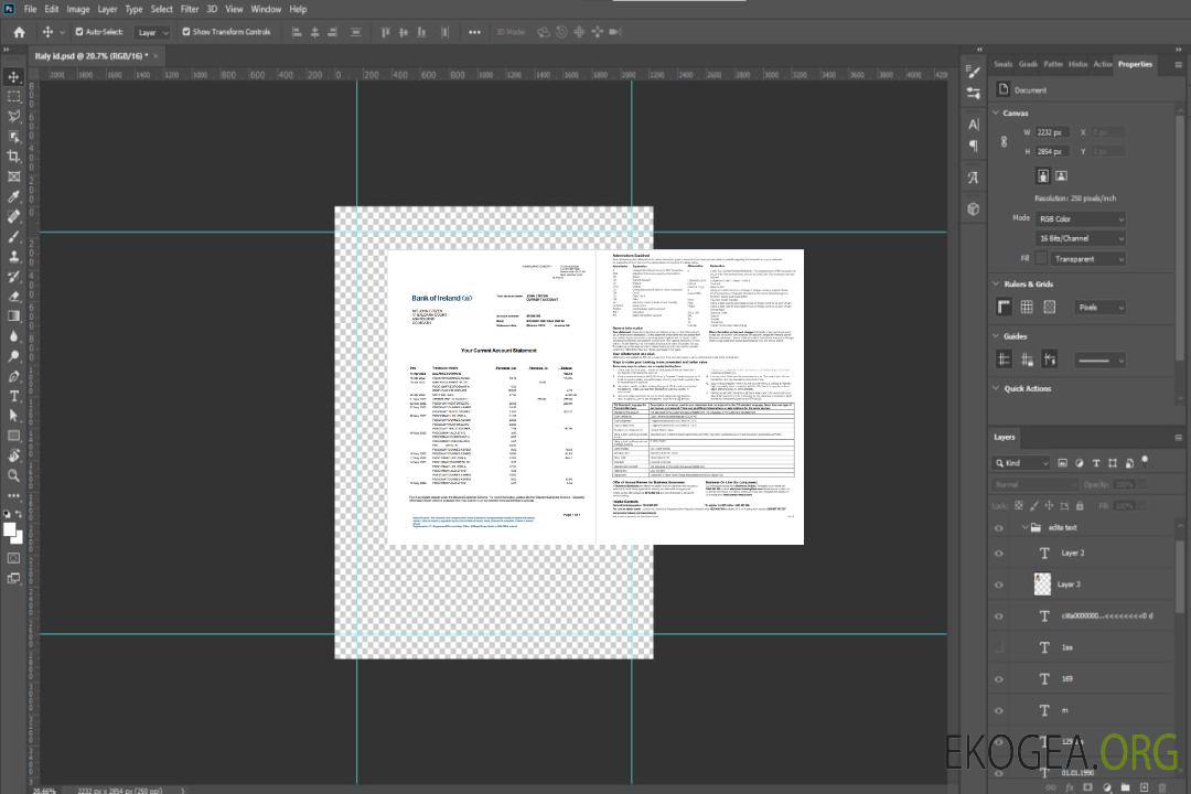 Relevé de la Banque d'Irlande d'Irlande 2 pages template Relevé de la Banque d'Irlande d'Irlande 2 pages template